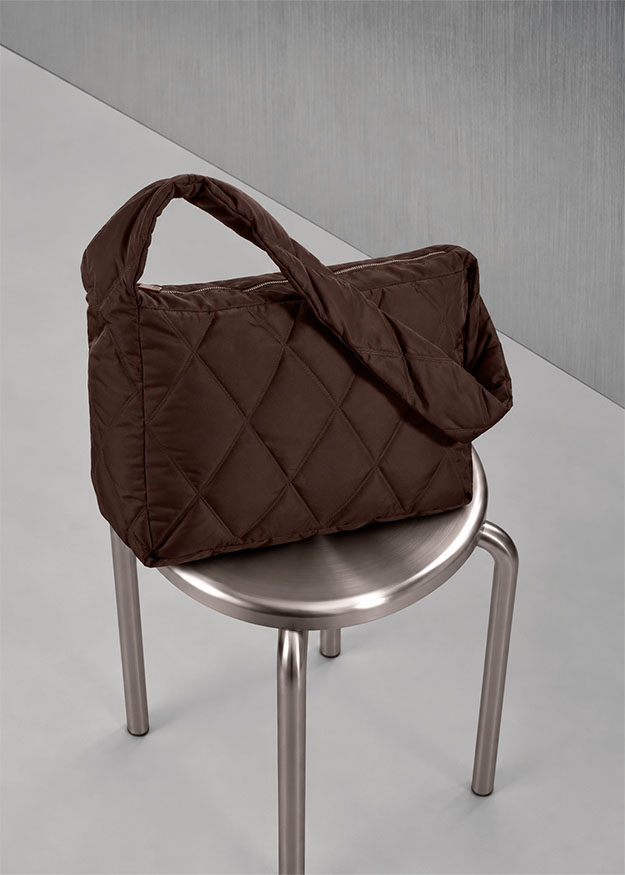 Tasche, Quilted, Brieftasche, Henkeltasche, Braun