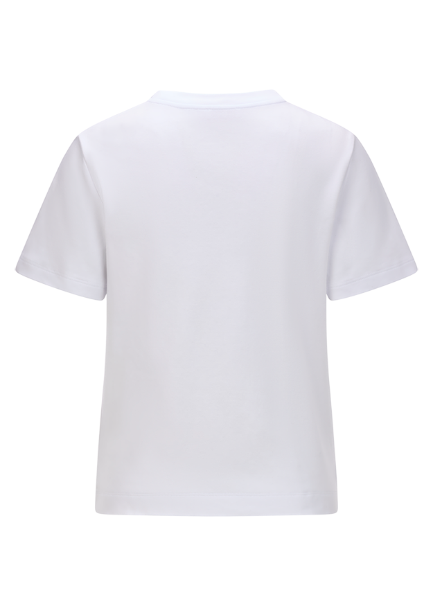T-Shirt, weiß, Kurzarm, Baumwolle, uni