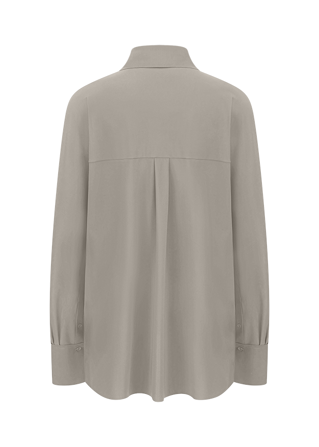 Bluse, Langarm, Knopfen, Rückenfalte, Halsausschnitt