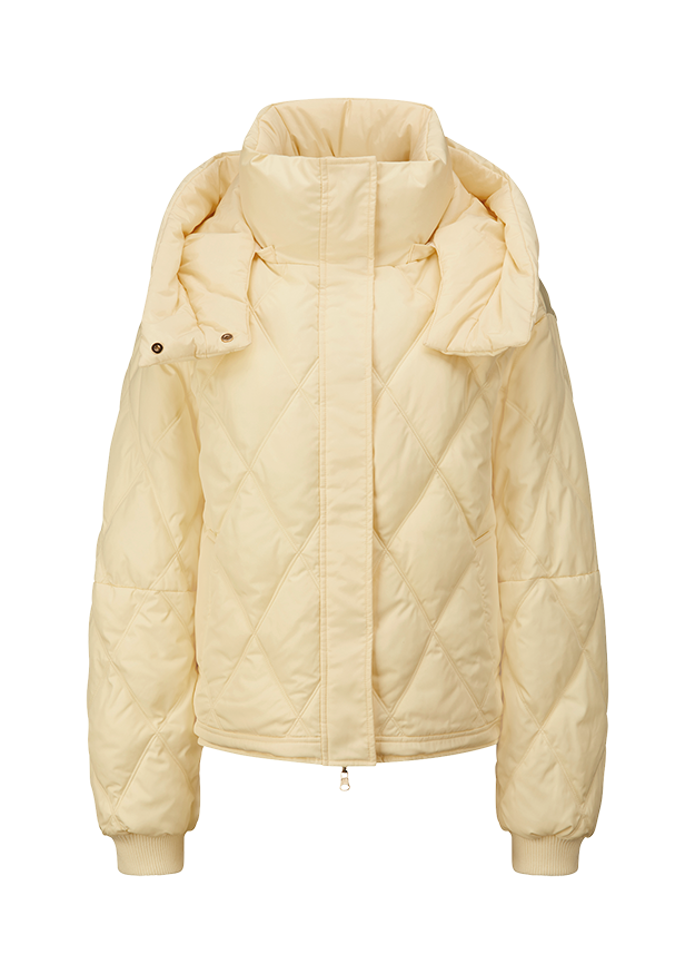 Daunenjacke, Quilted-jacket, Mantel, Beige, Stehkragen