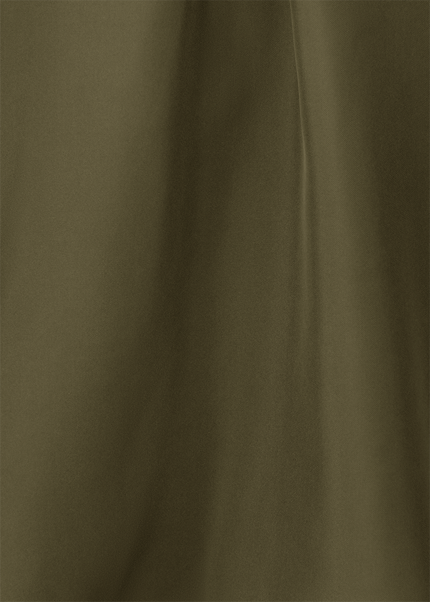 Uniform, Olive green, Cotton, Fabric, Pleat