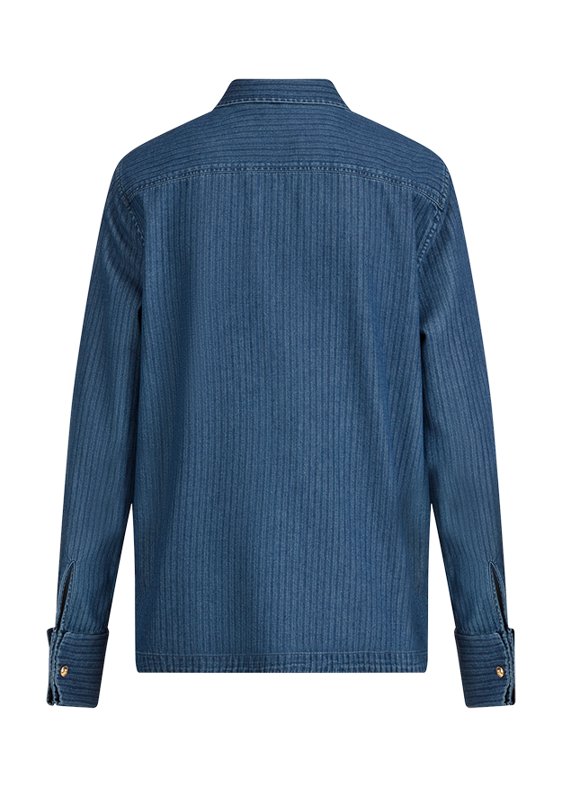 Denim, Jeanshemd, Blau, Streifen, Langarm