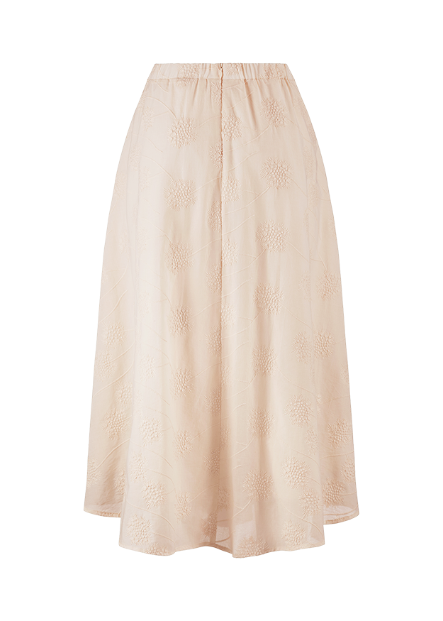 Rock, Kleid, Beige, Blumenmuster, Gerafftes Muster