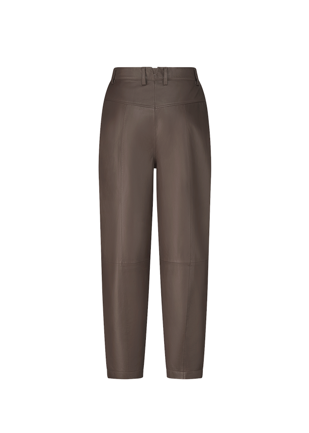 hose, braun, lederoptik, gerade geschnitten, hohe taille