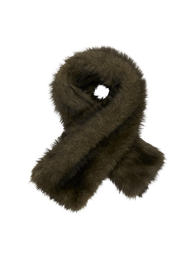Schal, Felloptik, dunkel, weiches Material, Winteraccessoire
