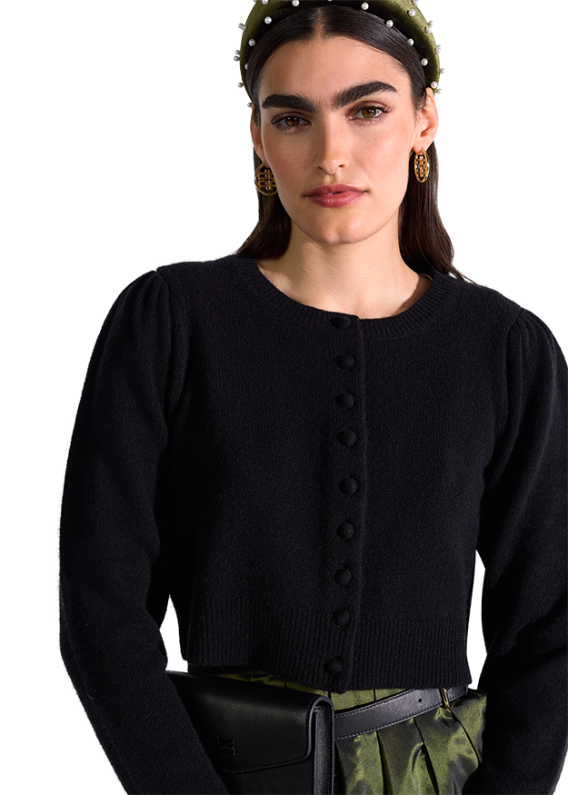 Cardigan with Puff Sleeves