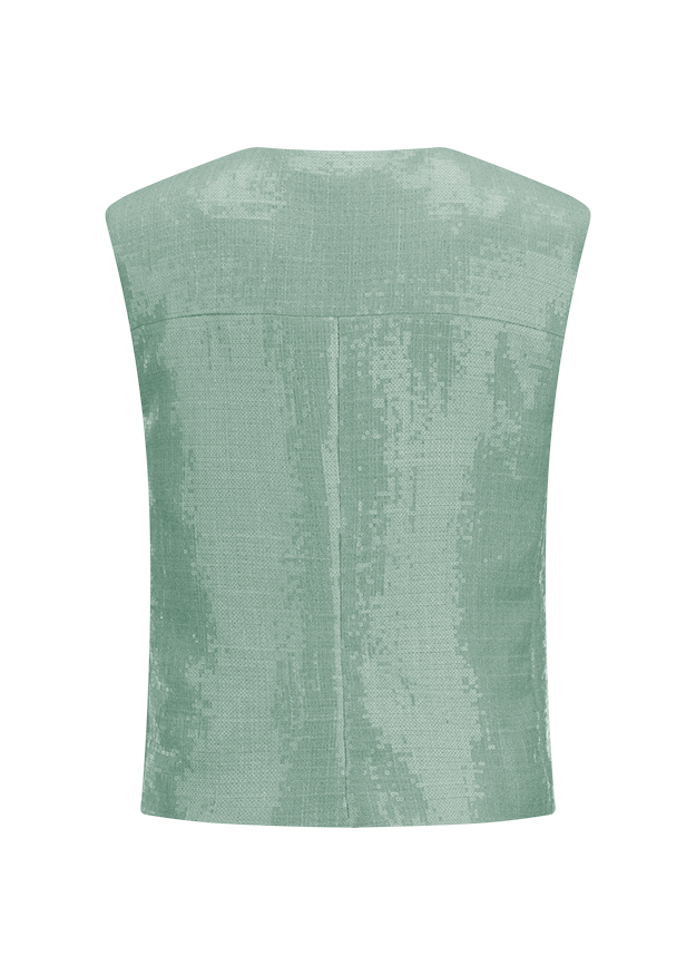 Weste, Seidenoptik, Grüner Farbton, Rückenansicht?, Strukturierter Stoff