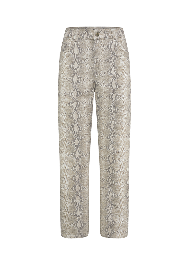 Straight fit Trousers with Snake Print