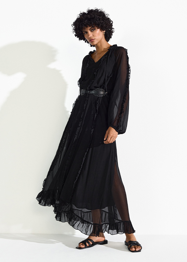 Kleid, Langarm, Modisch, Person, Frau