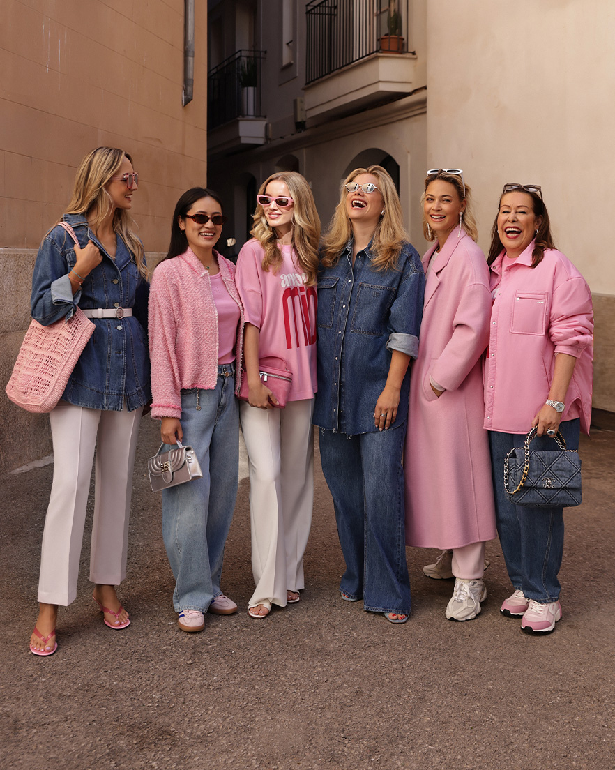 Hosen, Handtasche, Mantel, Lächeln, Jeanshose