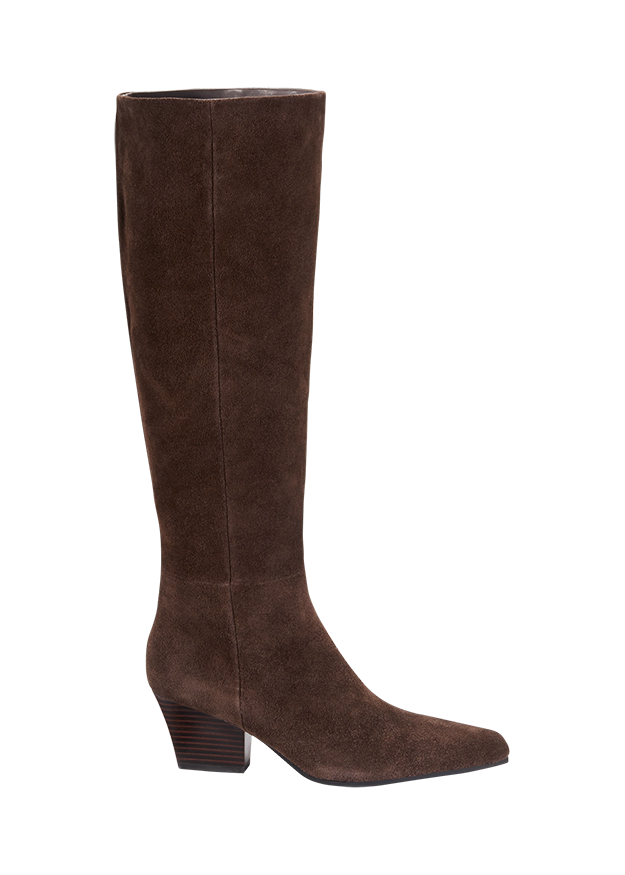 Stiefel, Overknee, Schaftstiefel, Kuhleder?, Braun