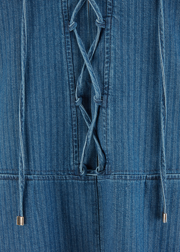 Denim, Jeansstoff, Kordelzug, Latz, Nähte
