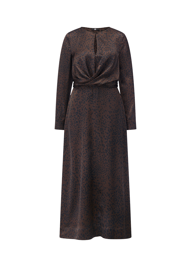 Damenkleid, Maxikleid, Langarm, Dunkelblau, Tunika