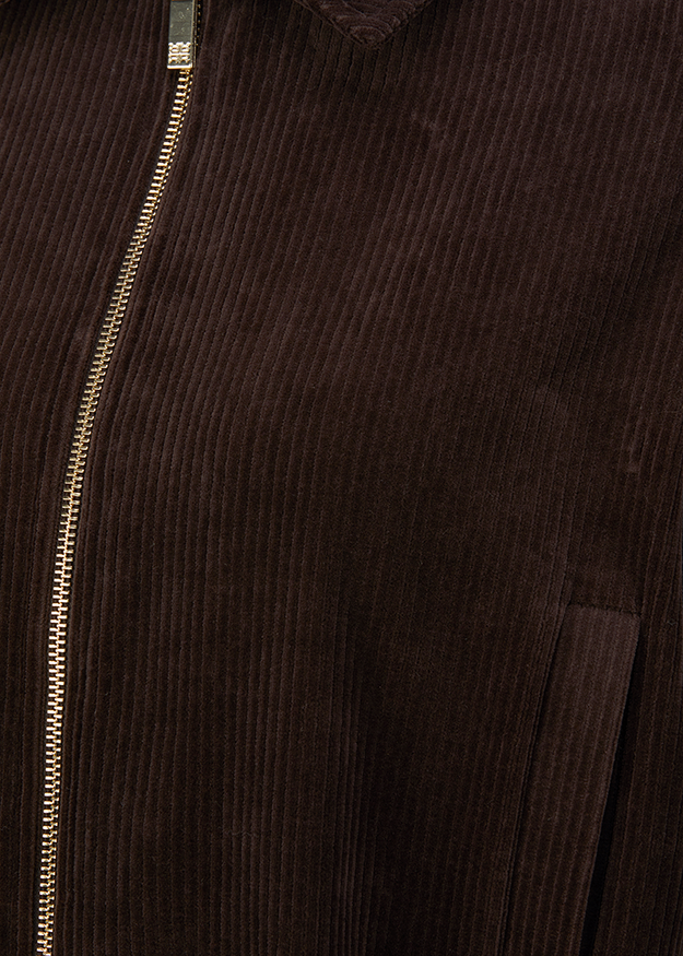 Corduroy, Jacke, Reißverschluss, Braun, Stoff