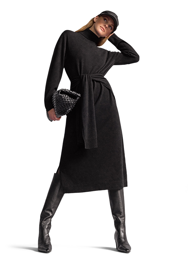 Strickkleid mit Überwurf