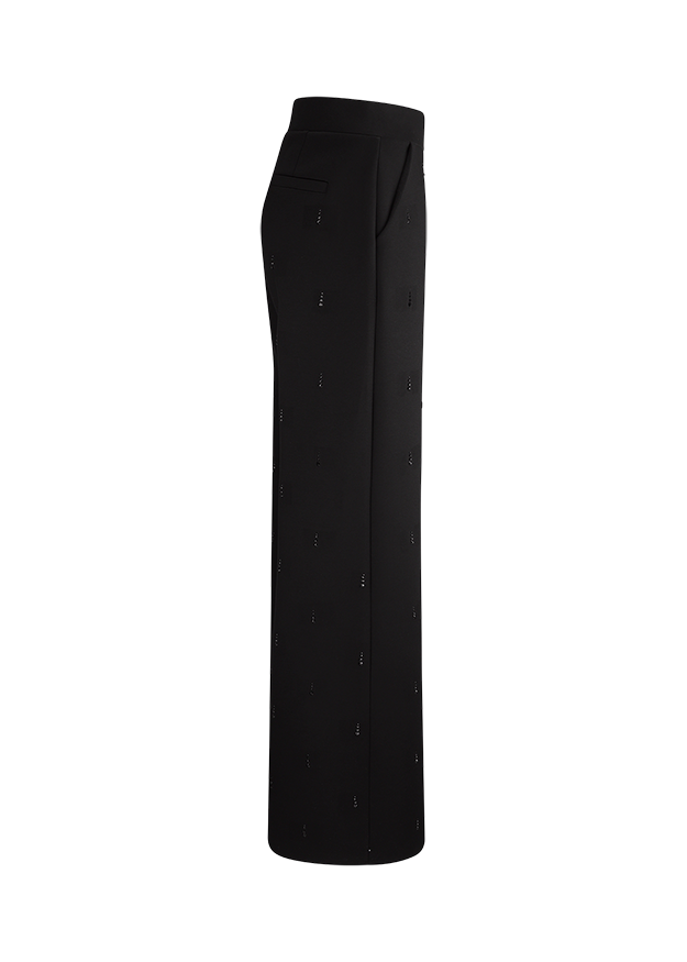 Schwarze Hose, lange Hose, gerades Bein, elastischer Bund, Seitentaschen