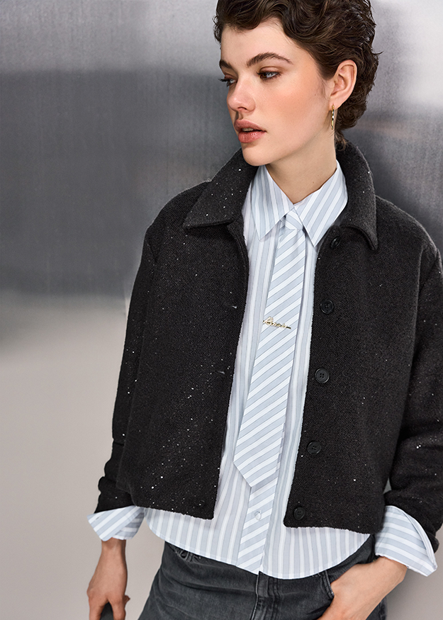 Jacke, kuschelige Jacke, schwarze Strukturjacke, Oberbekleidung, Lagenlook