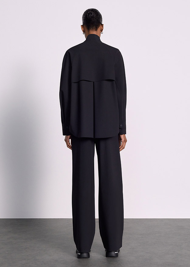 Hose, Schwarz, weite Hose, Mantelansatz, Oversized Hemd