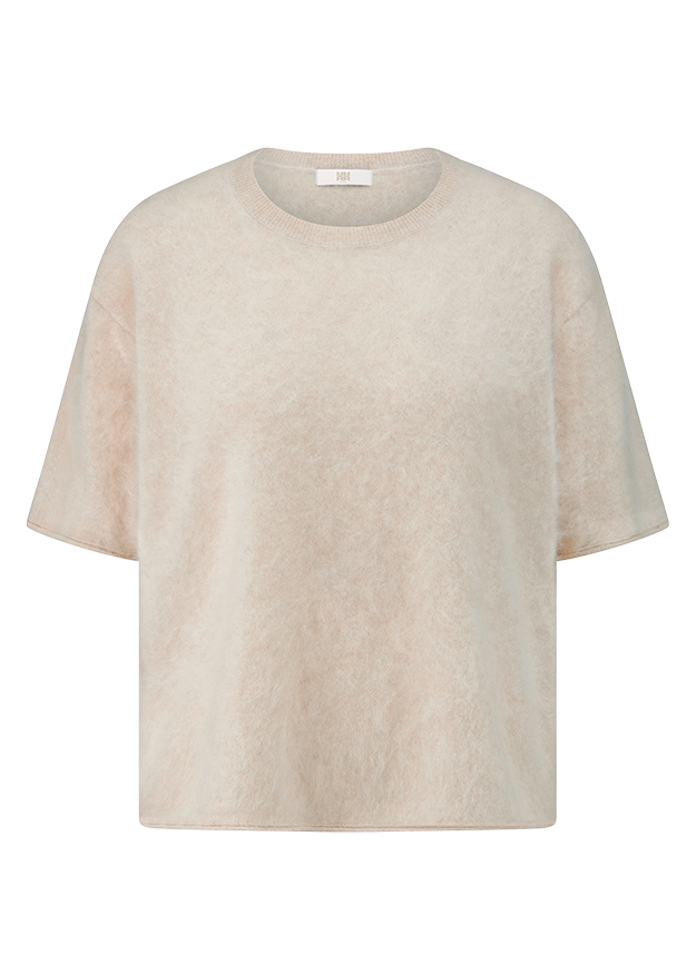 Pullover, Kuschelig, Oversized, Beige, Kurzarm