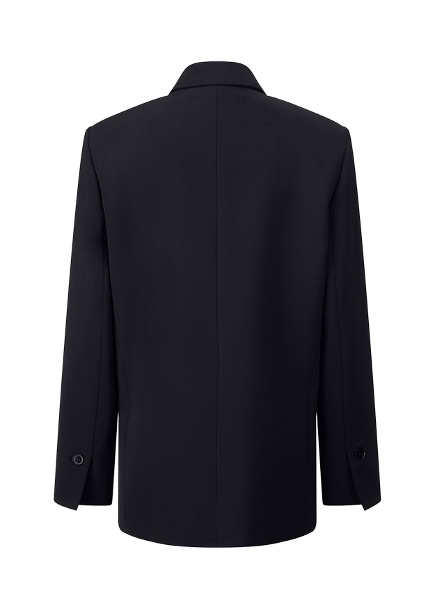 Anzugjacke, Sakko, Schwarz, Langarm, Knopfverschlüsse