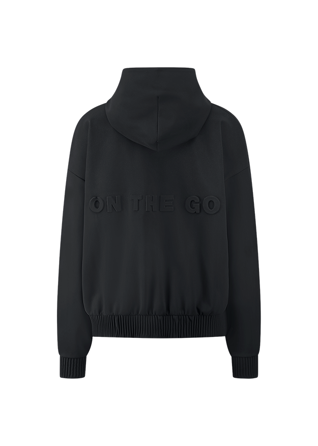 hoodie, schwarz, rueckseite, beschriftung-rückseite, rib-knit-hem