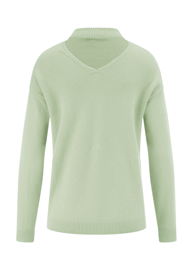Pullover, V-Ausschnitt, Strickpullover, Langarm, Mint