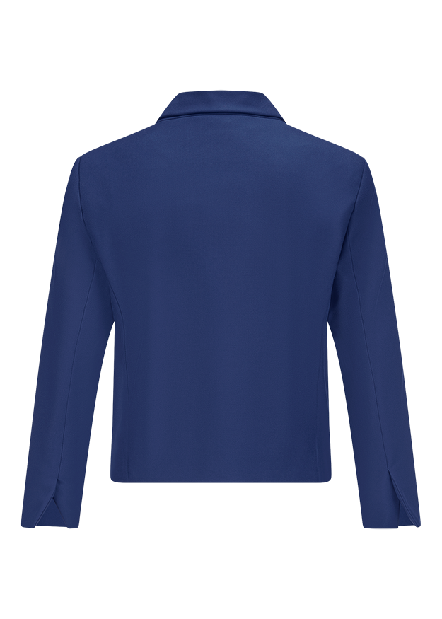 Blazer, Uni, Blau, Langarm, Rückenansicht