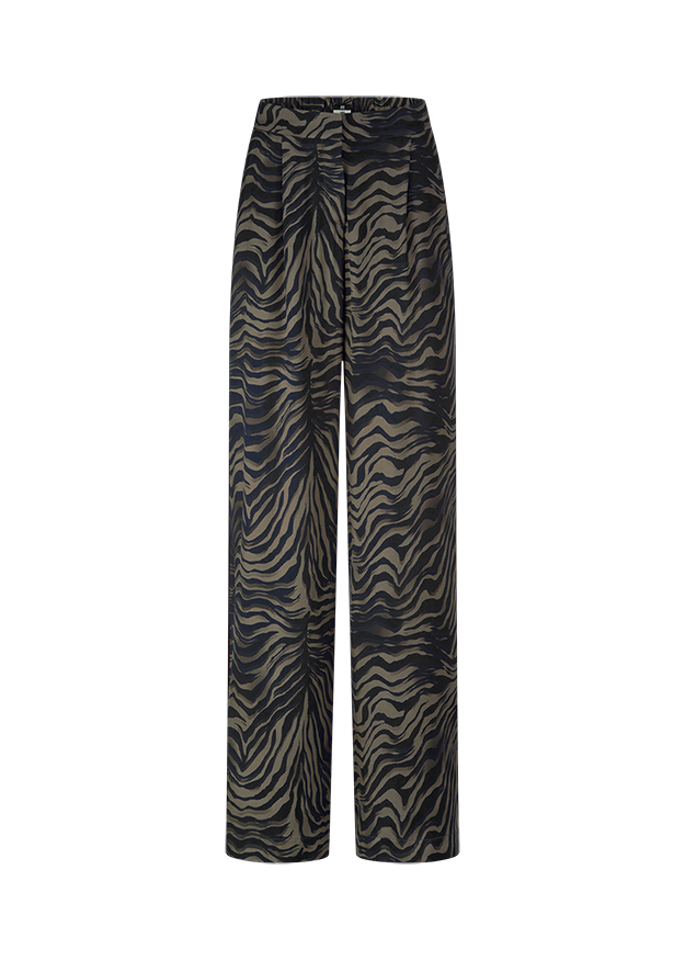 Hose, Palazzo-Hose, Tiger-Print, Zebra-Print, Weiß-schwarz