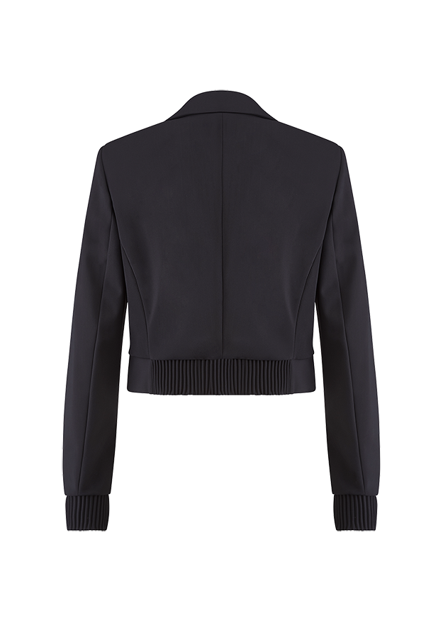 Jacket, Blazer, Long sleeves, Ribbed hem, Dark color