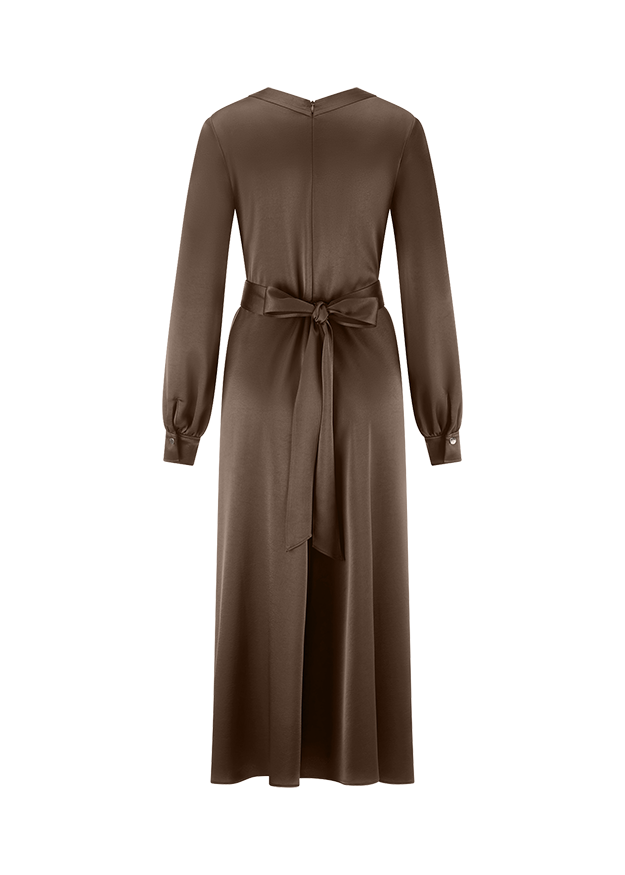 Long Dress with Bow » Size: 40, Colour: dreamwood