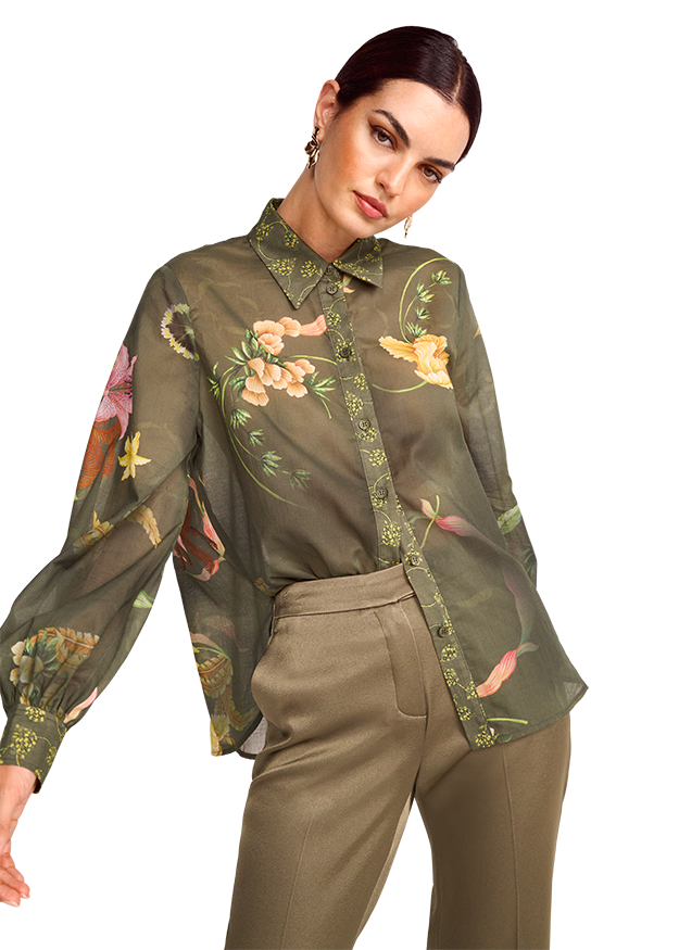Riani White Sheer Floral Print Blouse 245830 3991 142 main image 1